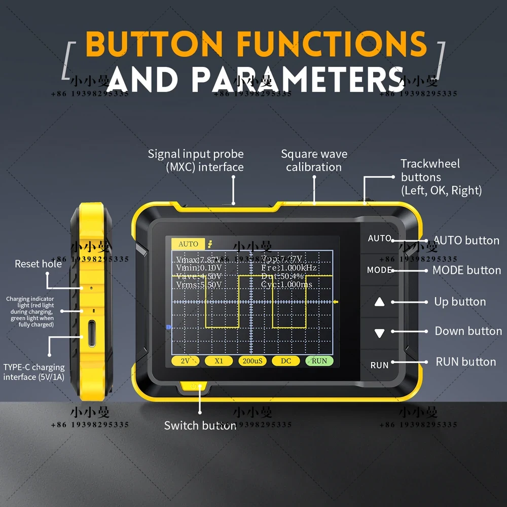 Fnirsi Digital Oscilloscope Handheld - FNIRSI DSO152: oscilloscopio digitale portatile di