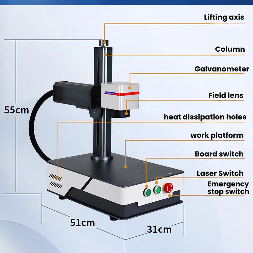 Fiber Laser Marking Machine 30W - WaveTopSign 20W 30W Macchina per Marcatura